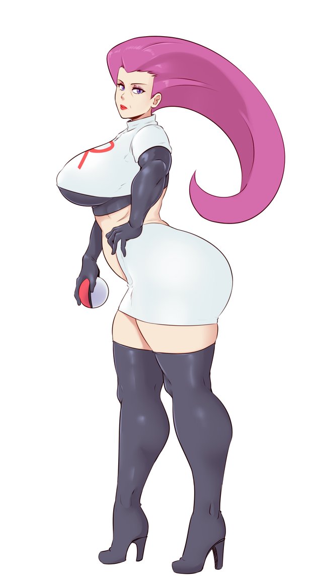 big breasts, boots, breasts, clothed female, female, female focus, female only, fuck me boots, high heel boots, high heels, jessie (pokemon), mature female, milf, nintendo, pokemon, pokemon rgby, red hair, solo, solo female, solo focus, sunnysundown, thigh boots, thighhigh boots, thighhighs