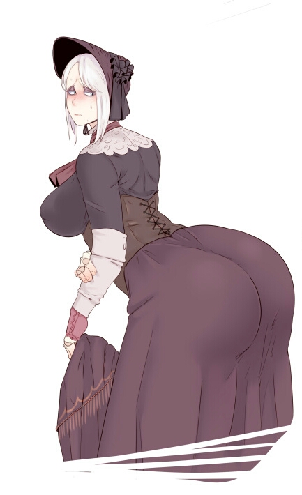 1girls, 2d, ass, ass in dress, big ass, black dress, bloodborne, bonnet, breasts, clothed, doll, dress, female, female only, fromsoftware, plain doll, shawl, solo, solo female, sunnysundown, tagme, white hair