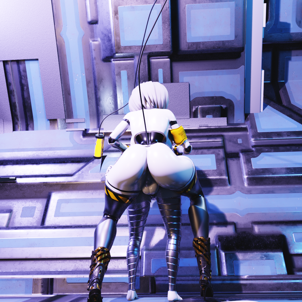 3d, 3d model, 3d render, android girl, ass, blender, female, futa on female, futanari, glitch productions, intersex, murder drones, murder drones v, render, robot girl, robot humanoid, serial designation v, uzi (murder drones), uzi (murder drones) (bysamzan), v (murder drones), v (murder drones) (bysamzan), white body, white hair, white skin