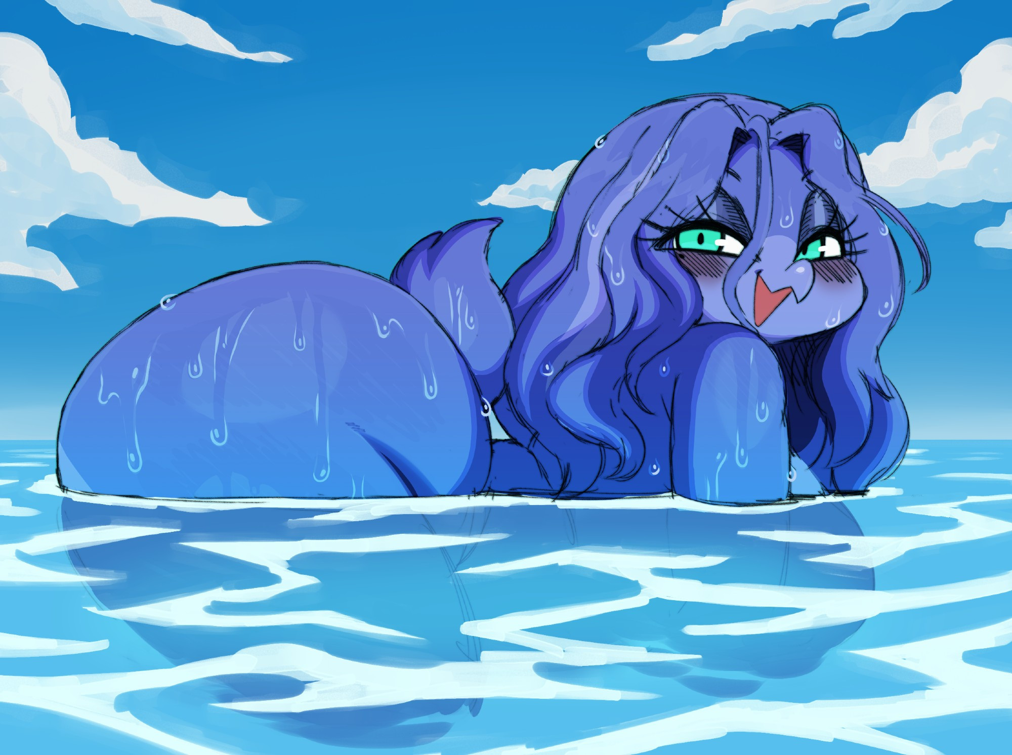 1girls, ass, big ass, breasts, female, nude, sssonic2, tagme, tango (sssonic2), water