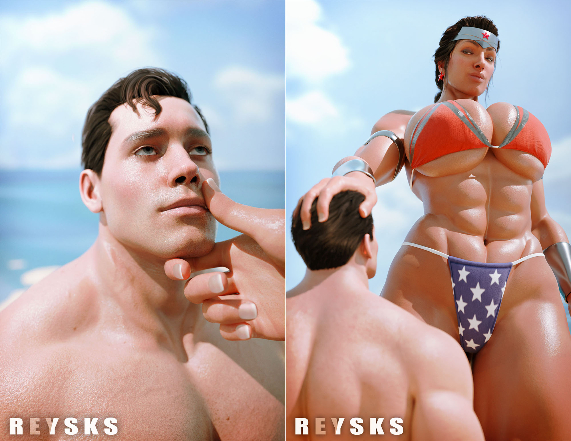 1boy, 1girls, 3d, abs, alien, alien boy, alien humanoid, amazon, ass, big ass, big breasts, big thighs, bigger female, breasts, bust, busty, chest, clark kent, curvaceous, curvy, curvy figure, dc, dc comics, diana prince, digital media (artwork), female, giantess, height difference, hips, hourglass figure, huge ass, huge breasts, huge thighs, justice league, kal-el, large ass, large breasts, large thighs, larger female, legs, light skin, light-skinned female, light-skinned male, macro, macro female, male, male/female, mature, mature female, mature male, muscular, muscular female, rysketches, shorter male, size difference, slim waist, smaller male, straight, suicide squad: kill the justice league, superman, superman (clark kent), superman (series), superman (suicide squad game), tall female, taller female, themysciran, thick, thick hips, thick legs, thick thighs, thighs, voluptuous, waist, wide hips, wide thighs, wonder woman, wonder woman (series), wonder woman (suicide squad game)