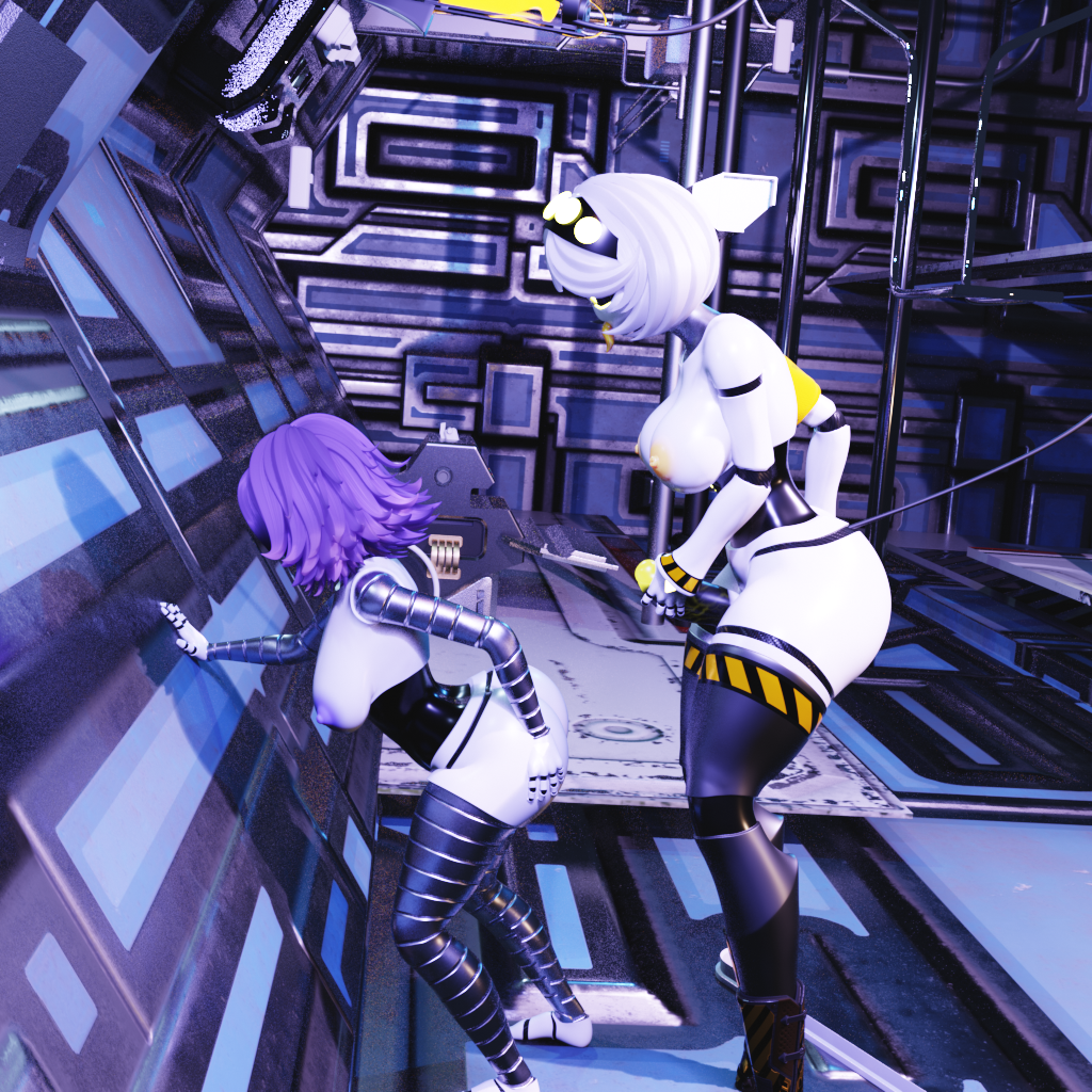 3d 3d_model 3d_render android_girl blender female futanari glitch_productions murder_drones murder_drones_v render robot_girl robot_humanoid serial_designation_v uzi_(murder_drones) v_(murder_drones) white_body white_hair white_skin