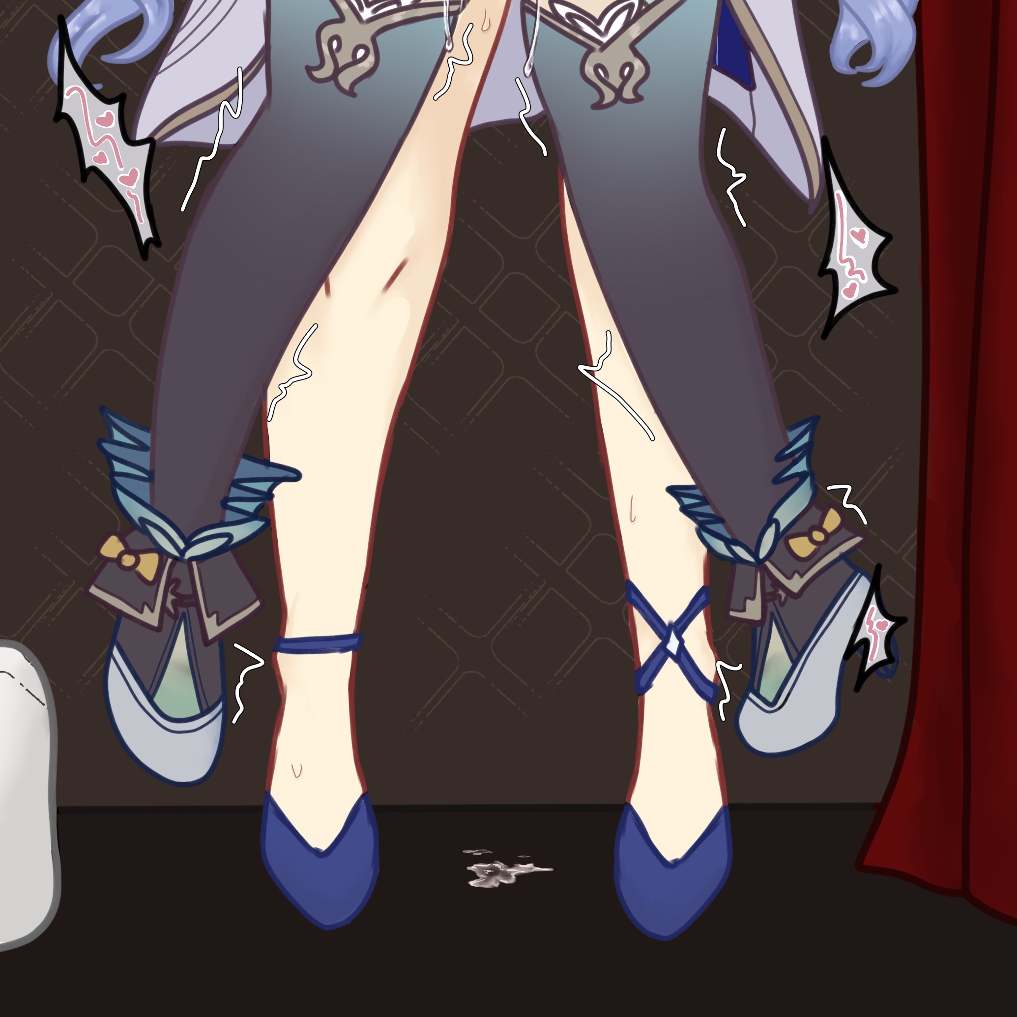 2025, 2girls, ambiguous penetration, carrying, carrying partner, cum, cum drip, dangling, dangling legs, eepyizzy, female, female on female, firefly (honkai: star rail), from behind, honkai: star rail, implied penetration, implied sex, implied sex from between legs, legs spread, lesbian sex, lower body, mihoyo, multiple females, multiple girls, offscreen sex, penetration from behind, robin (honkai: star rail), shaking, standing sex, sweat, thighs, trembling, yuri