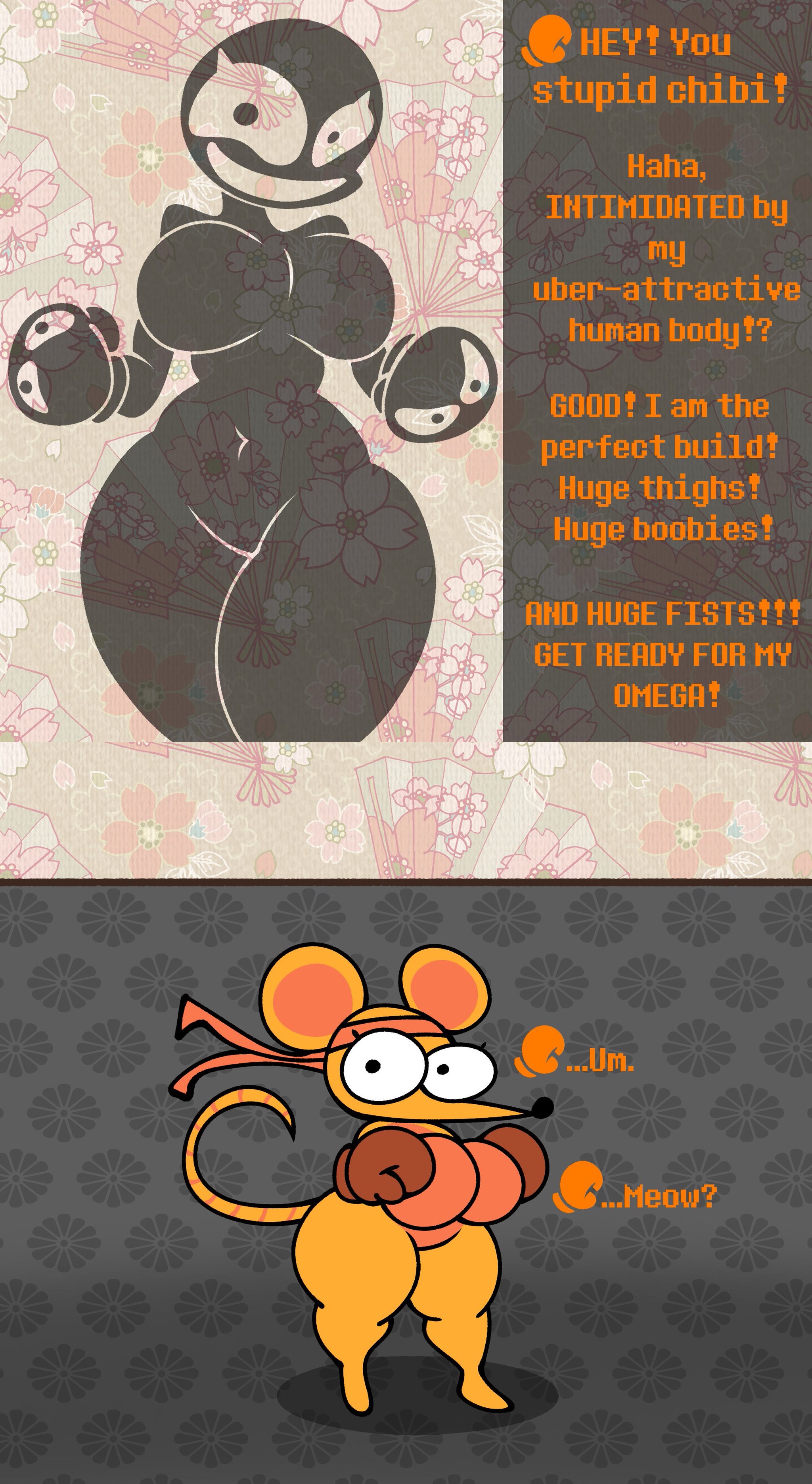 deltarune, deltarune chapter 5, orange (deltarune), rat, shadow, shadow puppet, shortstack, skelehearts, skeletonhearts, smaller female