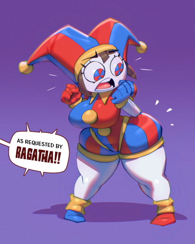 1girls, ass expansion, big ass, big breasts, bigdad, breast expansion, glitch productions, gooseworx, jester, jester girl, jester hat, pomni, pomni (tadc), pomni (the amazing digital circus), ragatha (the amazing digital circus), solo female, tagme, the amazing digital circus