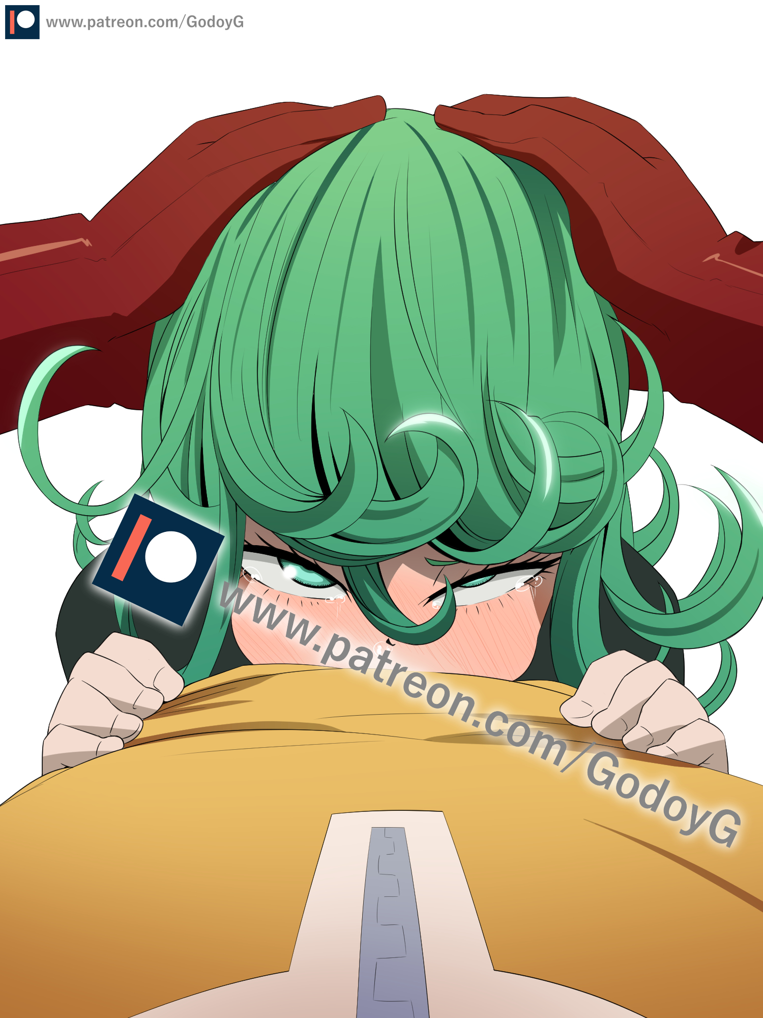 1girls, ahe gao, all the way to the base, balls, balls deep, balls deep fellatio, cheek bulge, curly hair, cute, deepthroat, eye contact, eyelashes, faceless male, felipe godoy, fellatio, female, forced deepthroat, fringe, gag, gagging, green eyes, green hair, green-haired female, head grab, male, male pov, one-punch man, oral, oral rape, pale skin, pov, rape, saitama, short hair, skinny, tatsumaki, tears, teenager, throat fuck