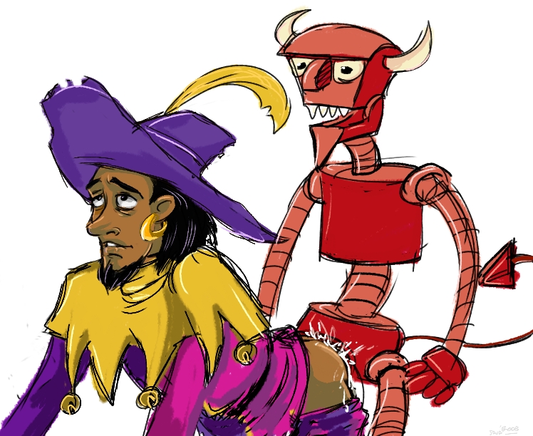 2008 2boys clopin crossover disney futurama gay male male_only robot_devil the_hunchback_of_notre_dame what yaoi