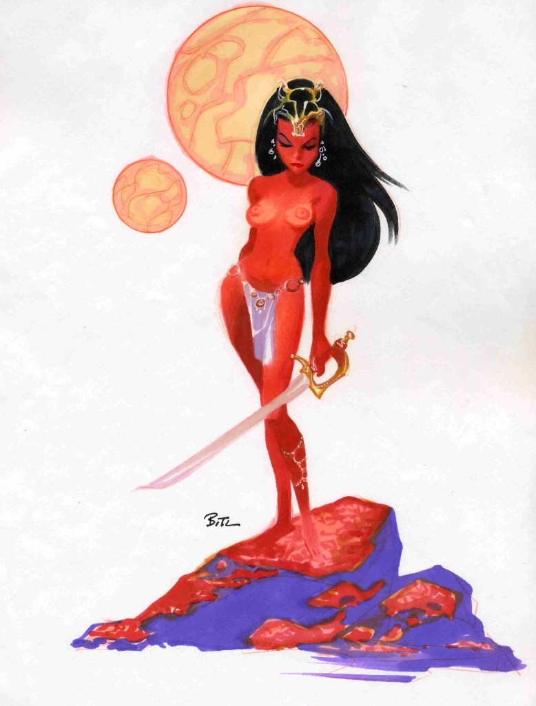 a_princess_of_mars barsoom bruce_timm dejah_thoris loincloth pelvic_curtain tagme topless