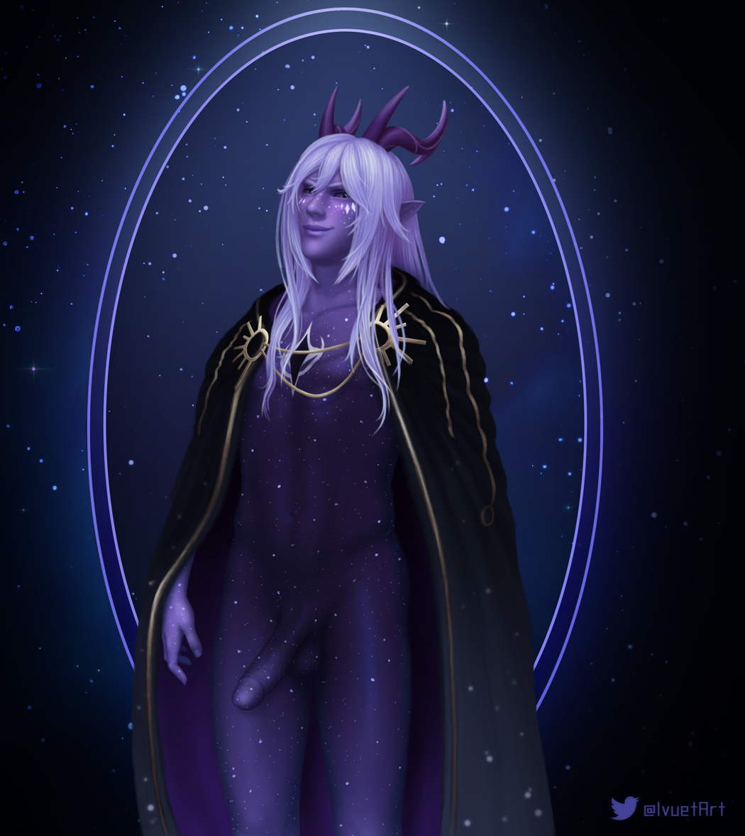 aaravos elf elf_ears horns ivuet male_only penis pointy_ears solo solo_male startouch_elf the_dragon_prince white_hair