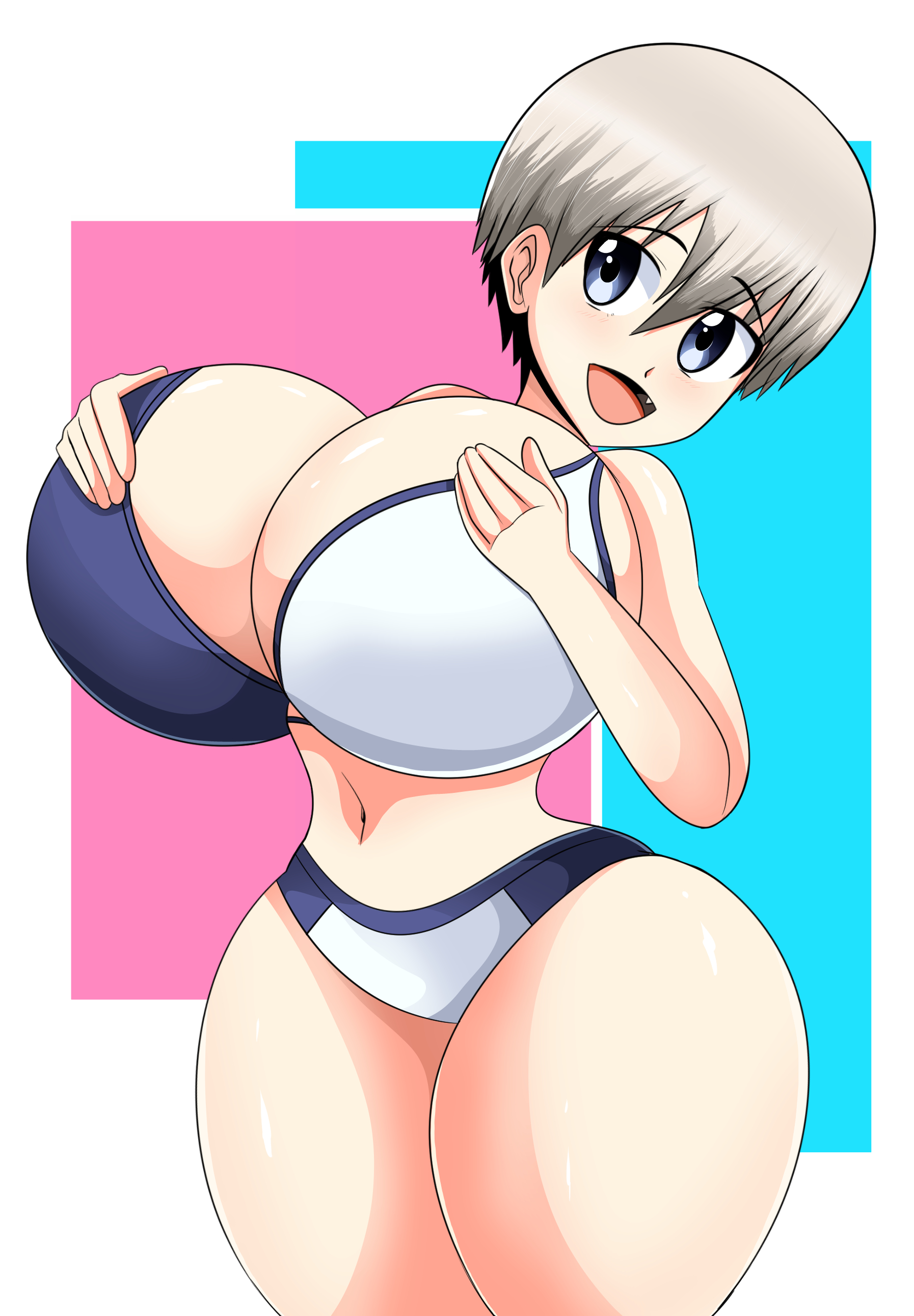 big breasts, breasts, clothed female, female, female focus, female only, short hair, solo, solo female, solo focus, sonson-sensei, uzaki hana, uzaki-chan wa asobitai!