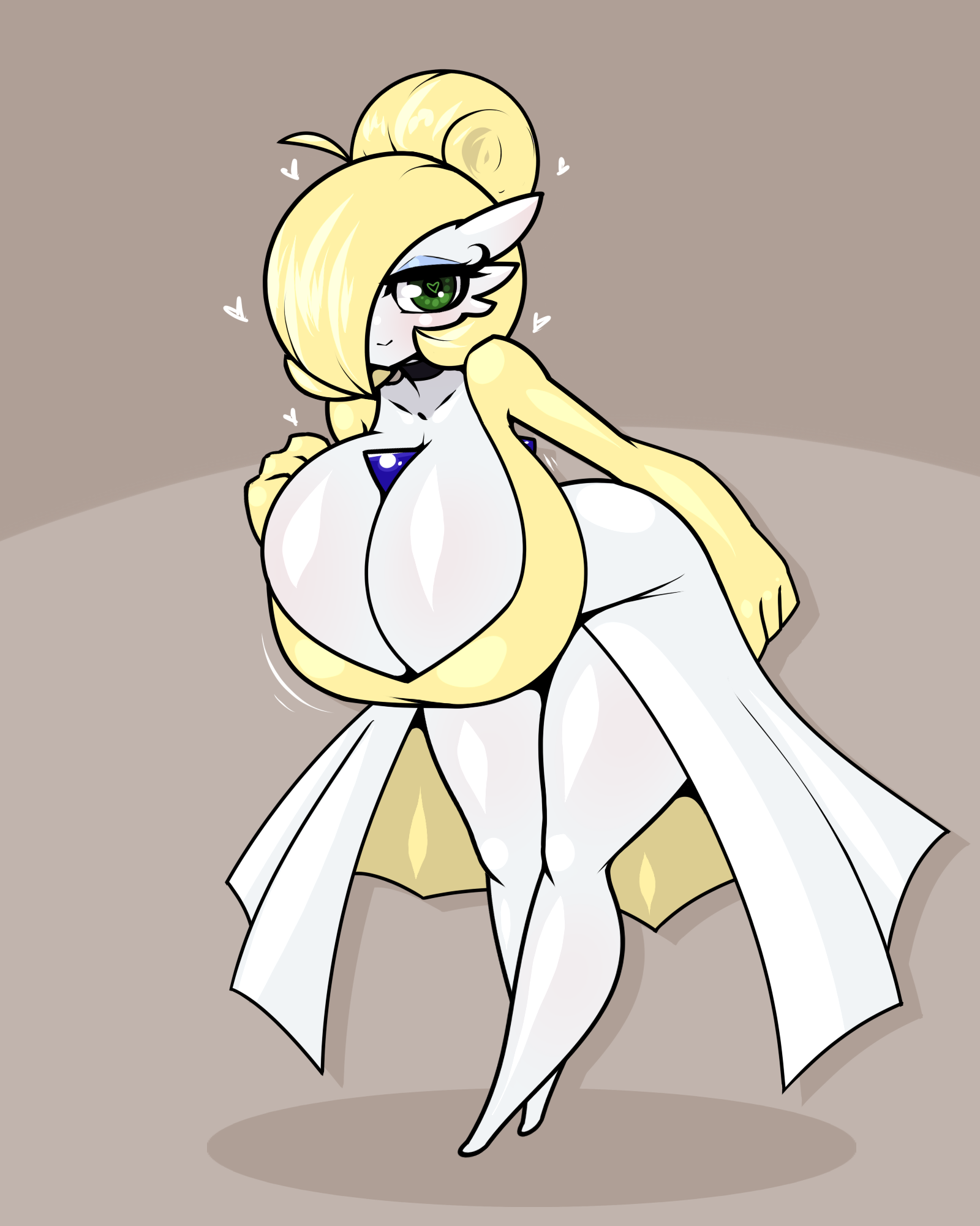 1girls, anthro, big breasts, breasts, cleavage, female, female gardevoir, female only, furry, gardevoir, huge breasts, large breasts, limebreaker, looking at viewer, nintendo, pokémon (species), pokemon, pokemon (species), pokemon rse, solo