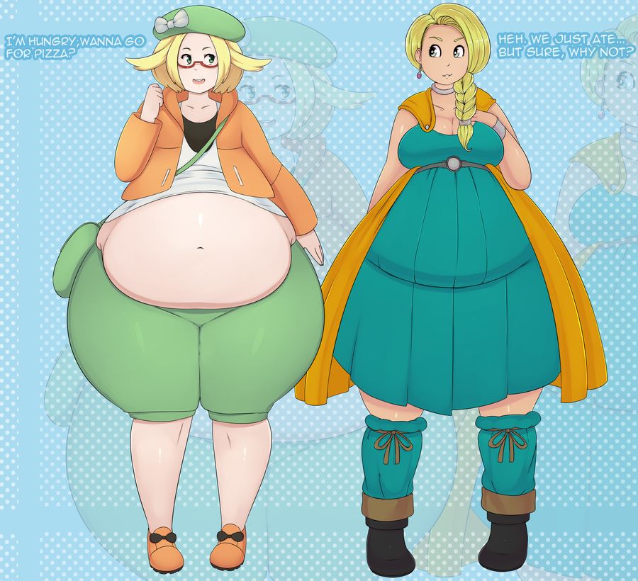 1girls bianca_(pokemon) bianca_whitaker big_belly clothing dragon_quest dragon_quest_v dress fat glasses huge_ass huge_belly jaykuma large_breasts obese overweight pokemon shorts thick_thighs weight_gain