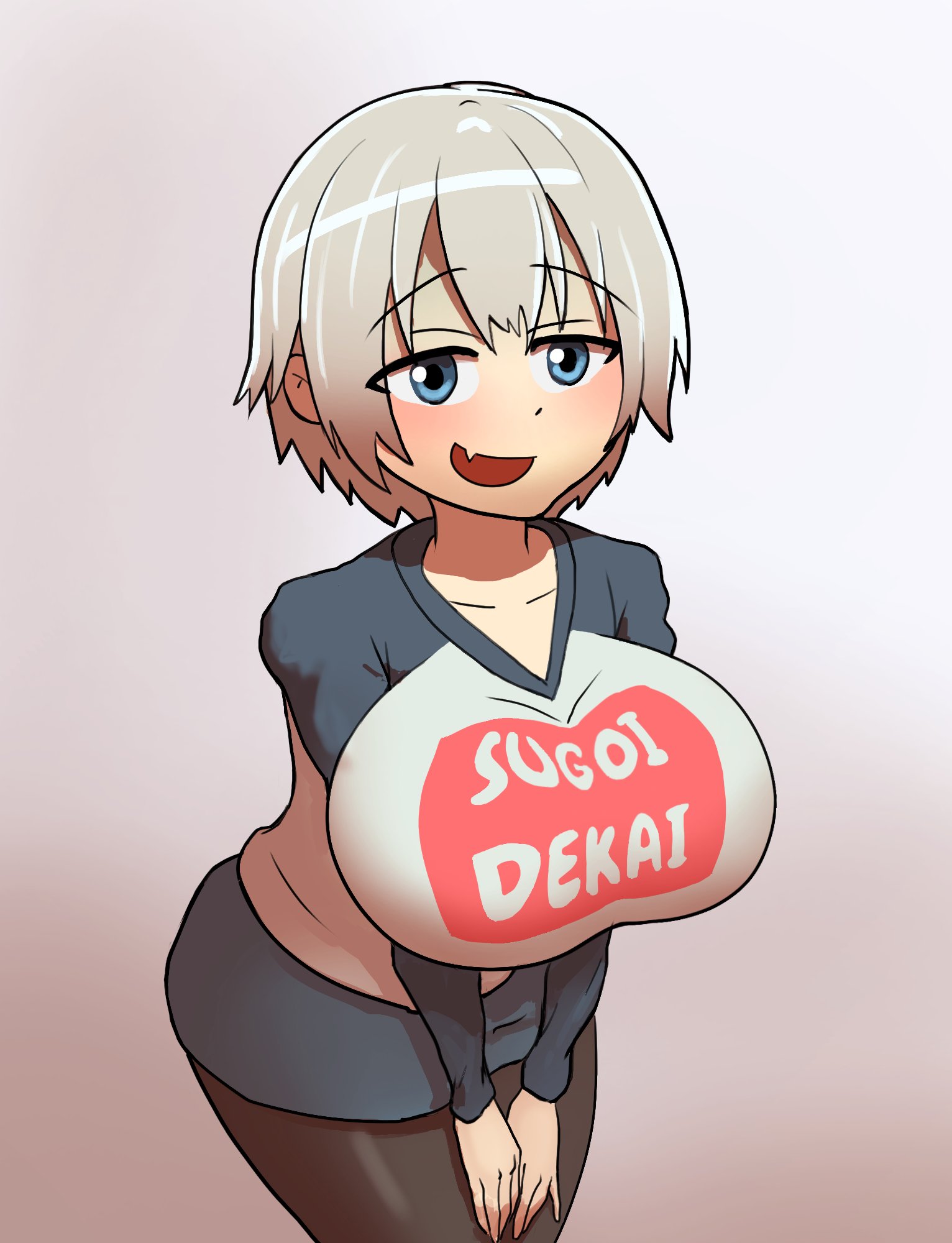1girls, breasts, cleavage, female, female only, gadthegod, huge breasts, solo, solo female, uzaki hana, uzaki-chan wa asobitai!