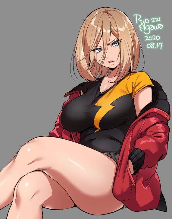 1girls, big breasts, breasts, female, female only, large breasts, looking at viewer, ryo agawa, solo, thick thighs