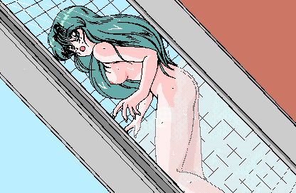 1girls 90s arisa_(vision) ass bathroom big_ass breasts eyebrows_visible_through_hair female female_only game_cg green_eyes green_hair indoors long_hair looking_at_viewer lowres m.i.n matching_hair/eyes medium_breasts nipples nude open_mouth peeping pov shower solo steam surprised thick_thighs thighs tile_wall tiles vision_(game) vision_(series) voyeur voyeurism wet