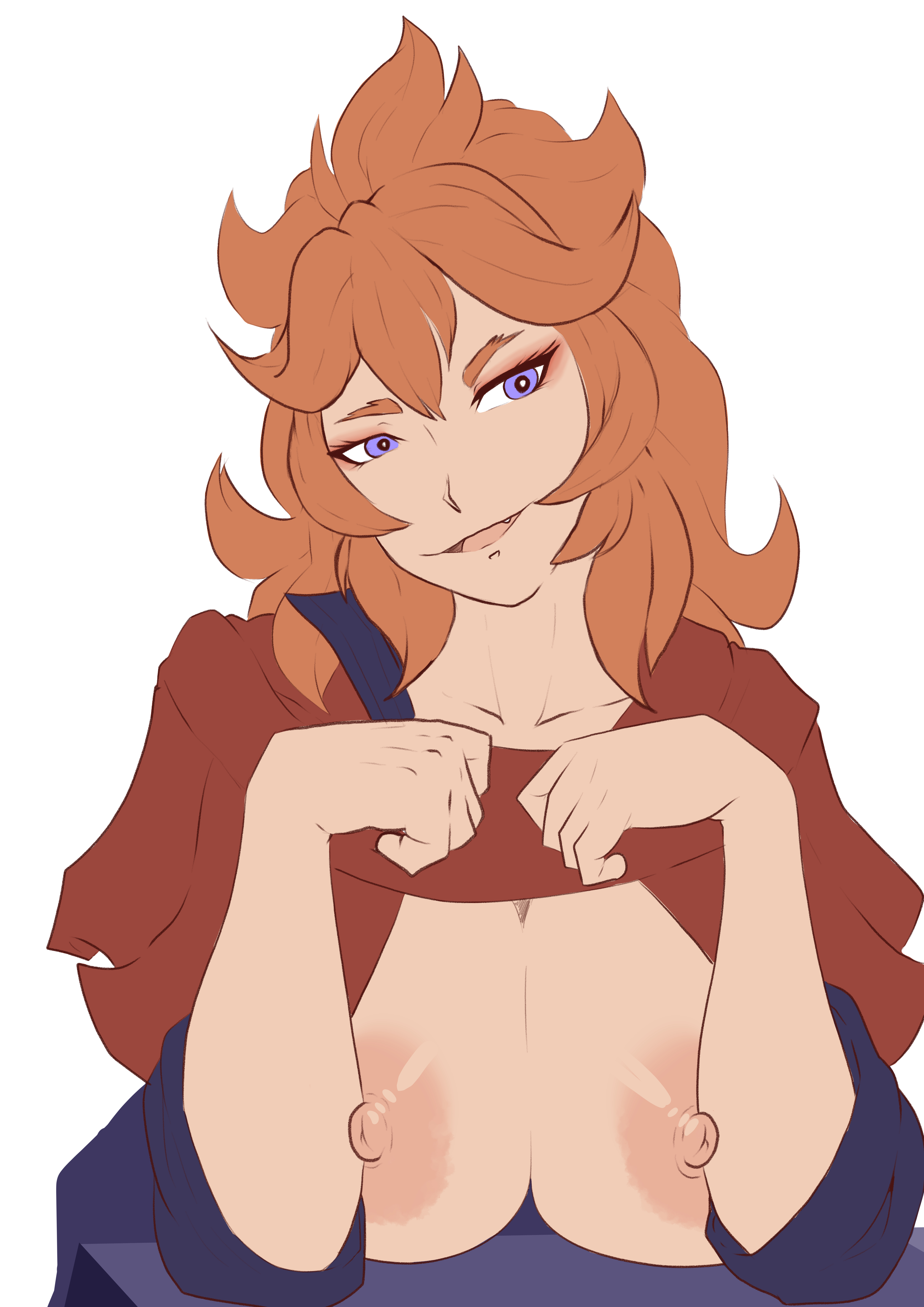 big breasts, black clover, blue eyes, breasts, female, female only, mereoleona vermillion, milf, orange hair, solo, solo female
