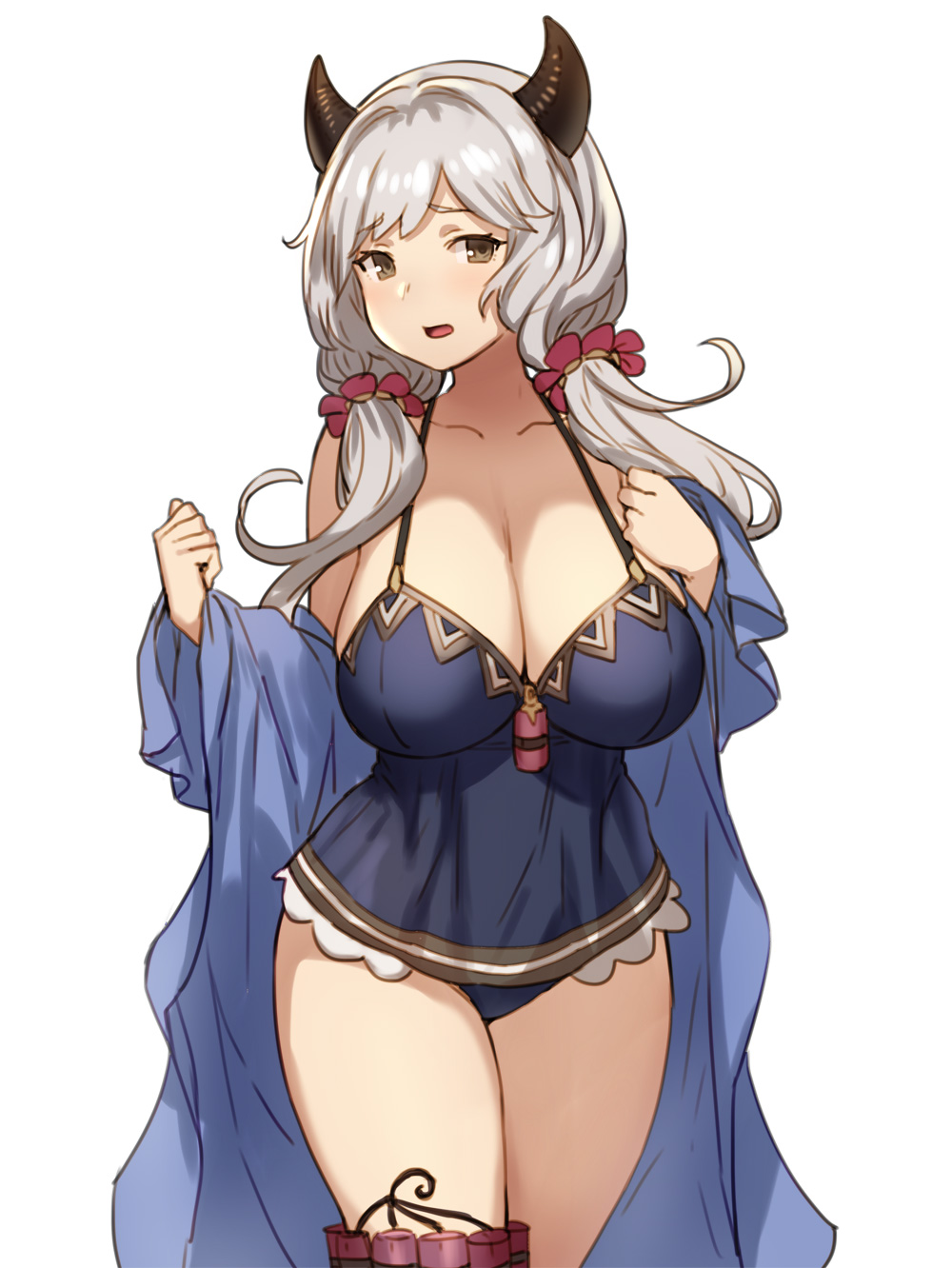 1girls big_breasts breasts camieux cleavage female female_only granblue_fantasy horns houtengeki large_breasts looking_at_viewer solo