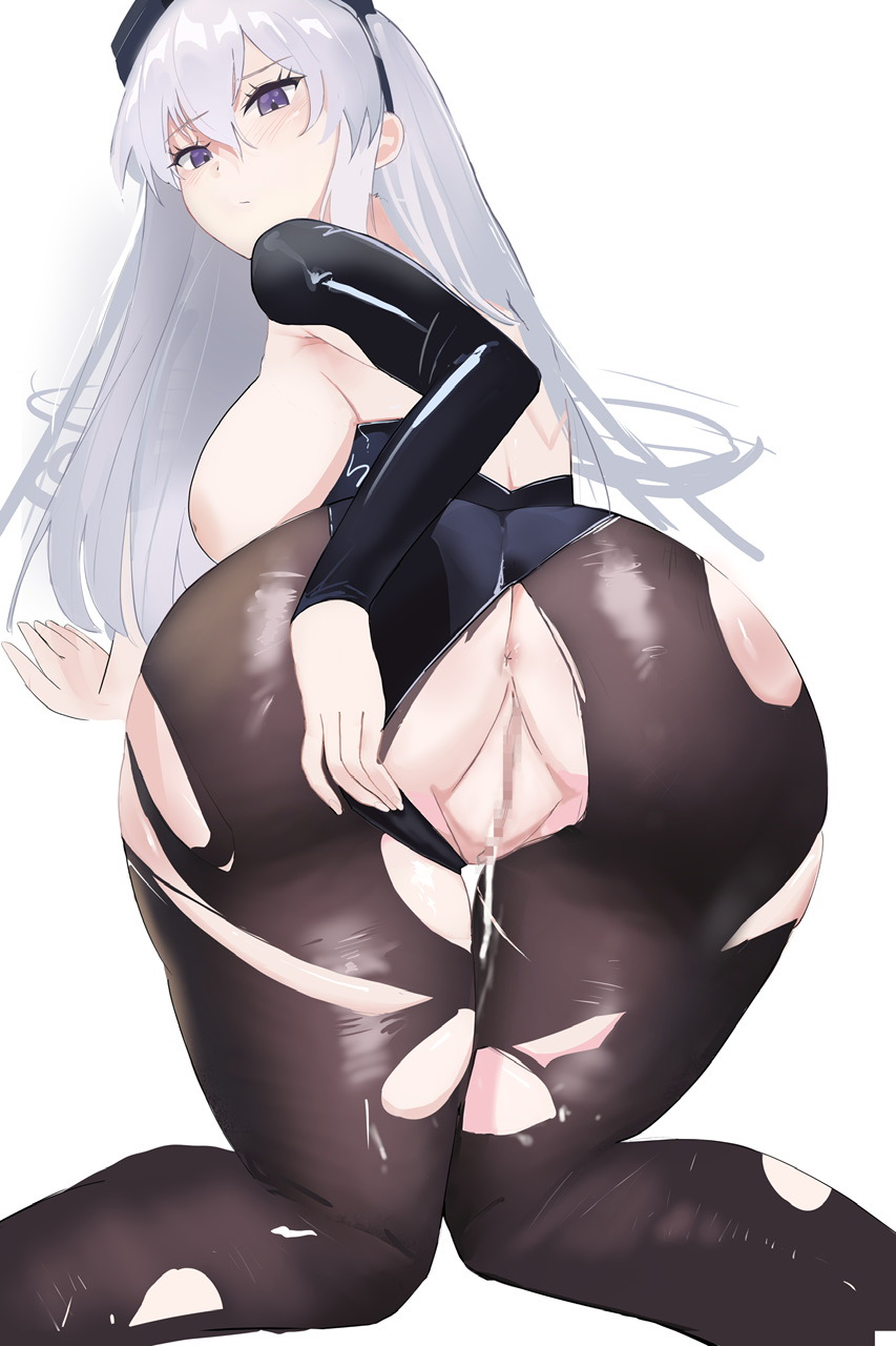 1girls after_sex after_vaginal anus areola azur_lane bodysuit breasts censored cum cum_in_pussy cum_inside cum_leaking diving_suit eagle_union_(azur_lane) enterprise_(azur_lane) enterprise_(diving_under_blue_skies)_(azur_lane) female female_only huge_breasts light-skinned_female light_skin moge_art_(mogeuwuwuu) mosaic_censoring nipple purple_eyes pussy ripped_bodysuit ripped_clothing solo torn_bodysuit torn_clothes torn_clothing white_hair