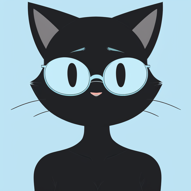 ai_generated blossom_(fetch_with_ruff_ruffman) feline furdraw180 furry glasses self_upload simple_background