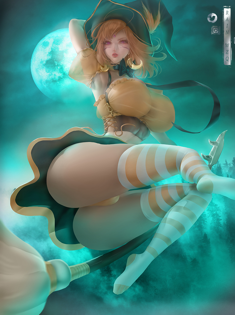 1girls bewitching_nidalee big_ass big_breasts broom broom_riding ear_piercing ear_piercings earring earrings female female_focus forehead_gem forehead_jewel gem_on_forehead harrowing_series huge_breasts jewel_on_forehead large_ass large_breasts large_butt league_of_legends looking_at_viewer nidalee orange_hair orange_hair_female panties presenting presenting_ass presenting_breasts presenting_to_viewer purple_eyes purple_eyes_female rainwzq riot_games skimpy skimpy_clothes skimpy_costume skimpy_outfit skimpy_uniform solo solo_focus stockings tales_from_the_rift_series thighhighs tribal_markings tribal_tattoo tribal_tattoos witch witch_costume witch_hat yellow_panties