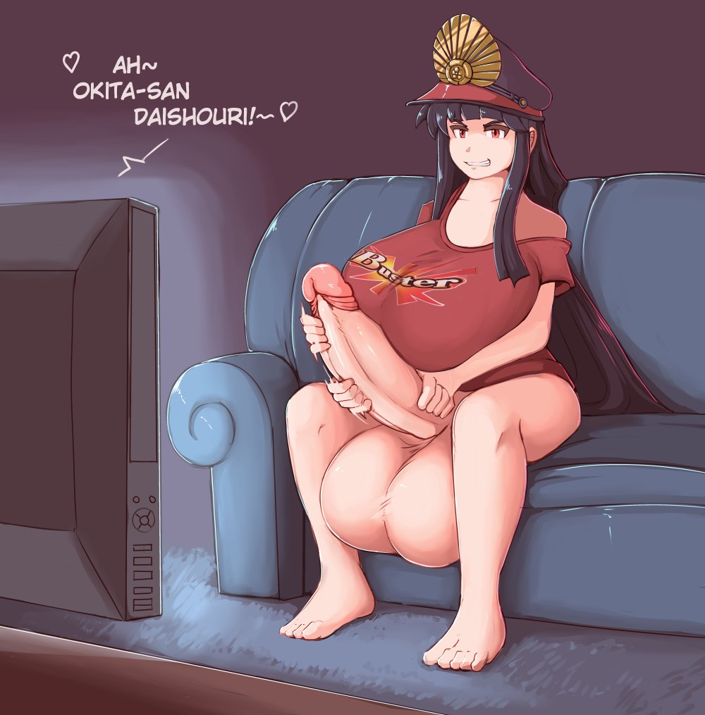 1futa, balls, big balls, breasts, dickgirl, fate (series), fate/grand order, futa only, futanari, huge balls, huge breasts, huge cock, huge testicles, intersex, kittenboogers, masturbation, oda nobunaga (fate), oversized balls, penis, solo, solo futa, testicles