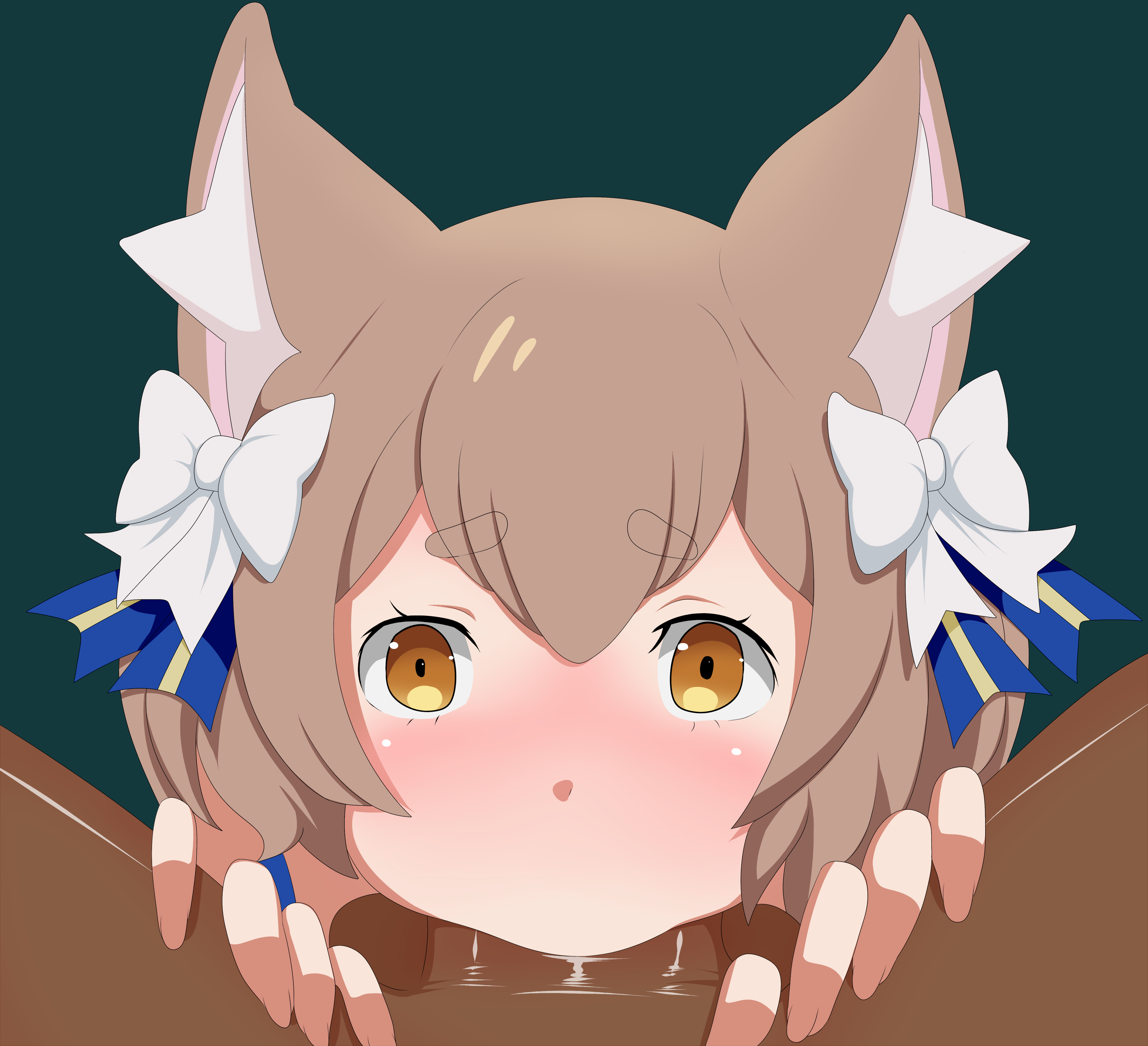 blowjob, dark skin, dark-skinned male, ed-jim, felix argyle, interracial, male, pov, pov eye contact, re:zero kara hajimeru isekai seikatsu, yaoi