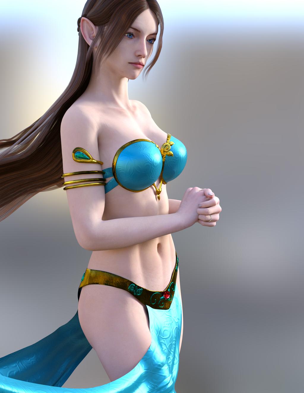 3d belly belly_dancer belly_dancer_outfit cleavage dancer dancer_outfit everquest female_only firiona_vie hands_clasped harem_girl harem_outfit janus3003 large_breasts loincloth navel original_character sex_slave slave slavegirl solo