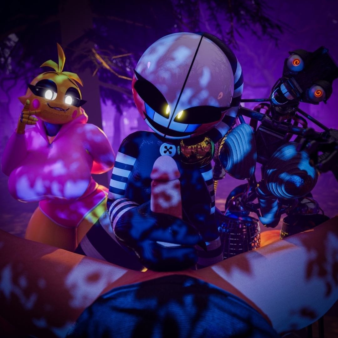 1boy, 3d, 3girls, 4some, alternate version available, breasts, female, five nights at freddy's, five nights at freddy's 2, five nights at freddy's: secret of the mimic, foursome, freddy fazbear's pizzeria simulator, handjob, imminent oral, male, male pov, penis, penis out, pov, puppet (fnaf), security puppet (fnaf), straight, tagme, the mimic (fnaf), thighs, toy chica (badjuju), toy chica (fnaf), zynox
