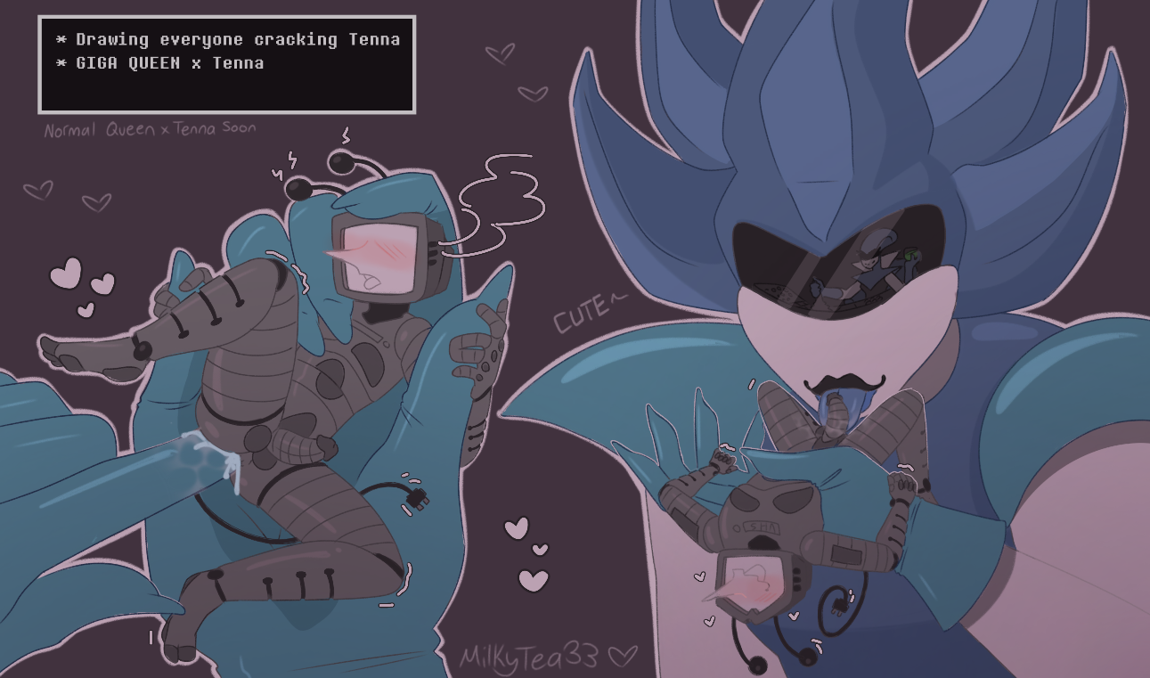 deltarune, deltarune chapter 2, deltarune chapter 3, female, femdom, fingering, giant, giga queen, licking penis, male, milkytea33, penis, queen, queen (deltarune), robot, size difference, straight, tenna (deltarune), tv head, undertale (series)