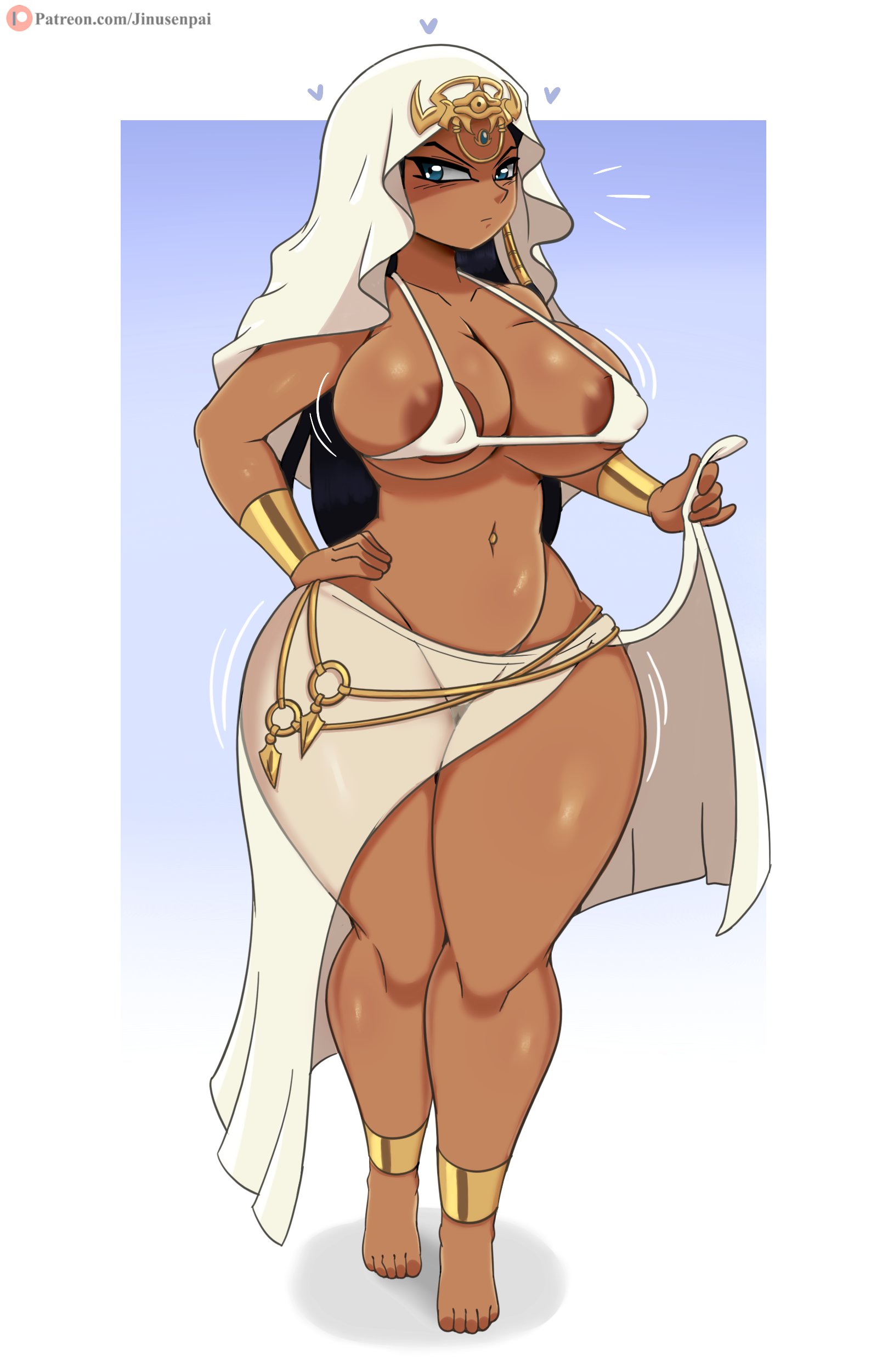 1girls, alternate ass size, alternate breast size, angry face, ass, barefoot, big ass, big breasts, breasts, child bearing hips, dark skin, dark-skinned female, female, female only, hips, huge ass, huge breasts, isis ishtar, jinu, large breasts, naughty face, seductive, shounen jump, thick hips, thick thighs, wide hips, yu-gi-oh!