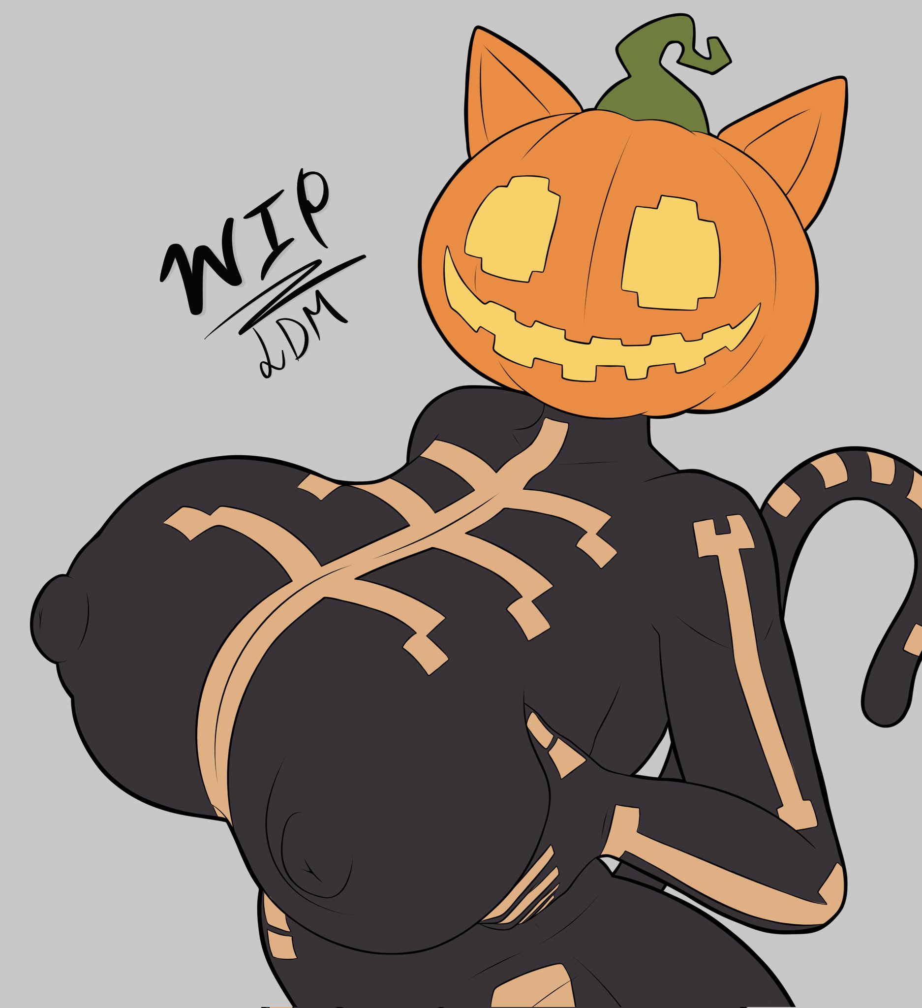 1girls, anthro, areola, ass, big areola, big ass, big breasts, big nipples, big thighs, breasts, cat ears, cat girl, cat tail, catgirl, erect nipples, female, female focus, female only, fortnite, fortnitemares, halloween, huge ass, huge breasts, huge thighs, looking at viewer, love dead man, nipples, nipples visible through clothing, pumpkin, pumpkin head, skinsuit, spice (fortnite), thick thighs, thighs, voluptuous, voluptuous female, wip
