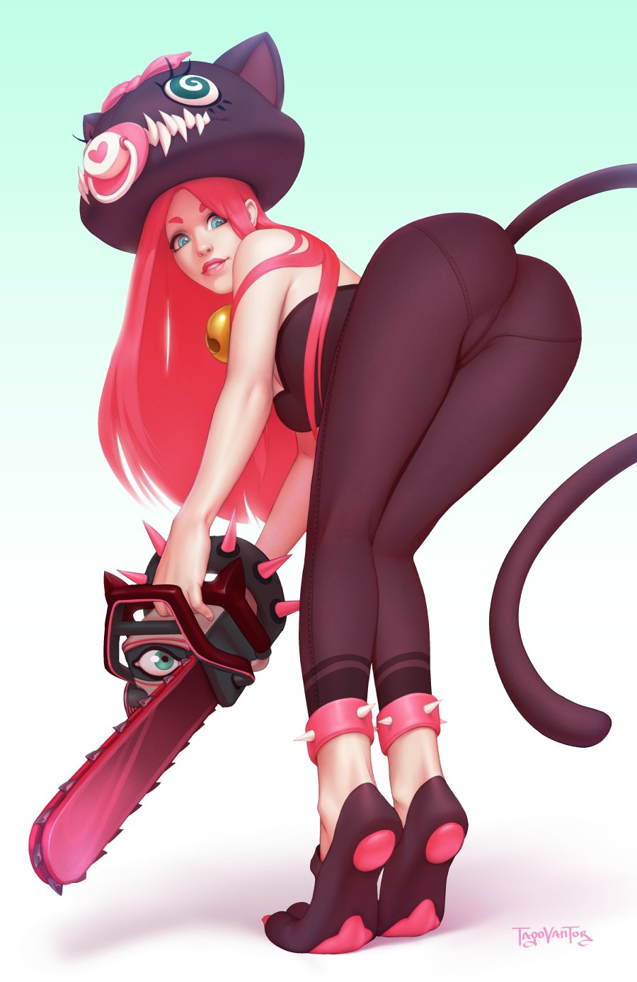 1girls, 2020, ass, big ass, female, female only, looking at viewer, looking back, original, original character, solo, tagovantor