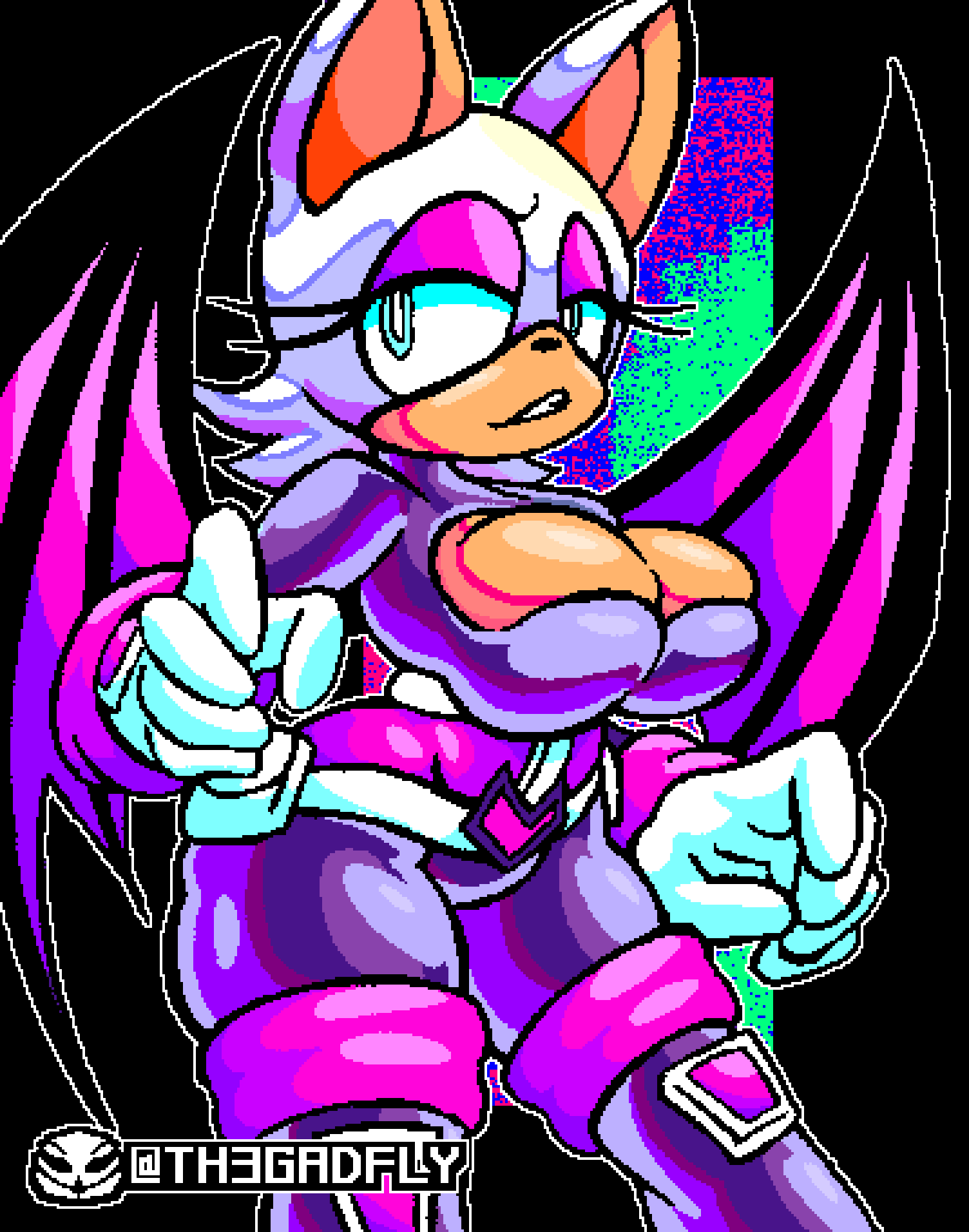 breasts cleavage female female_focus female_only pinup rouge_the_bat rouge_the_bat_(heroes) sega solo sonic_(series) sonic_heroes th3gadfly thick_thighs thighs