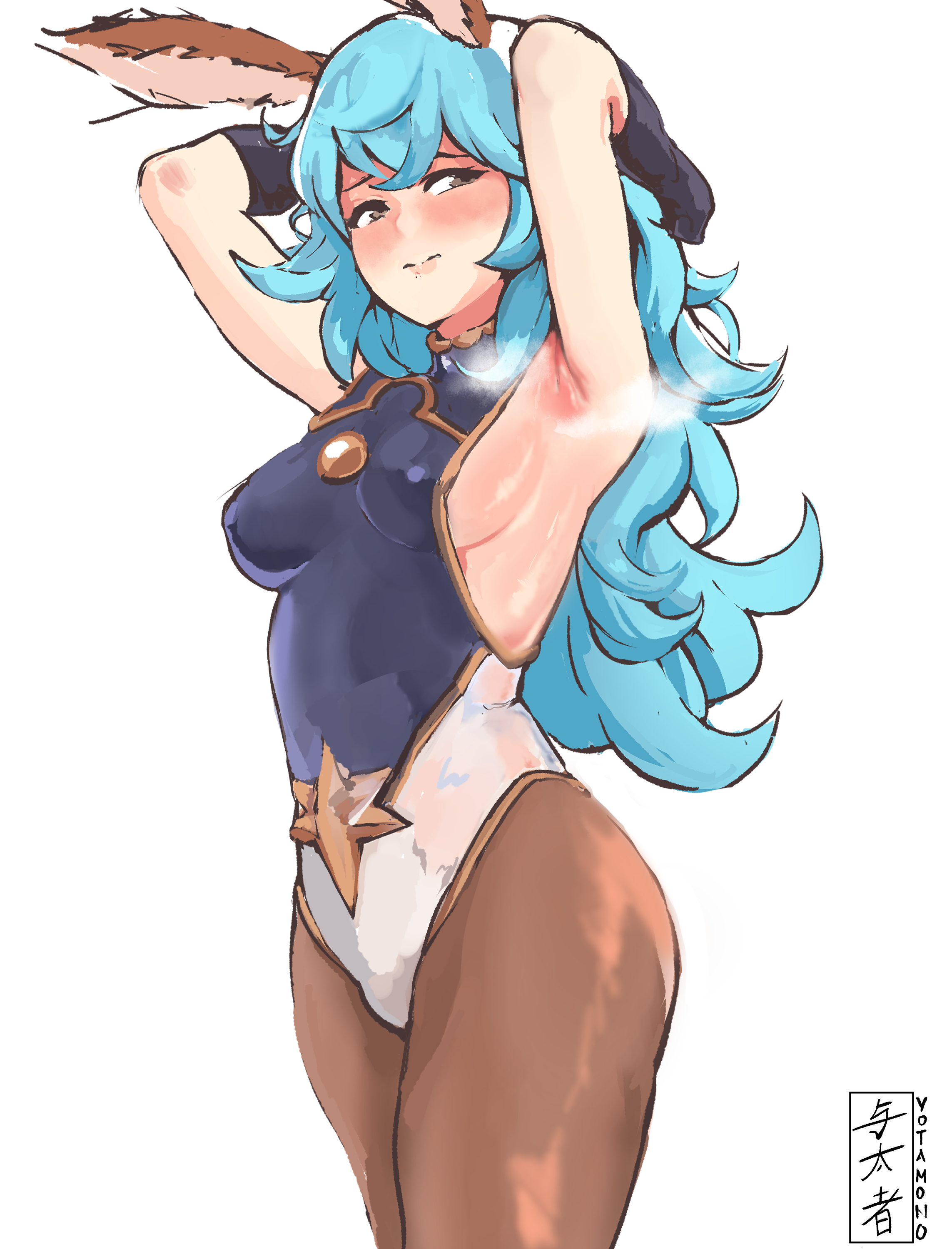 1girls, absurdres, armpit fetish, armpits, erect nipples, female, female only, ferry (granblue fantasy), granblue fantasy, highres, musk, nipples, smell, solo, steam, yotahen
