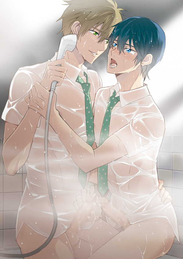 bathroom free! gay nanase_haruka_(free!) tachibana_makoto yaoi