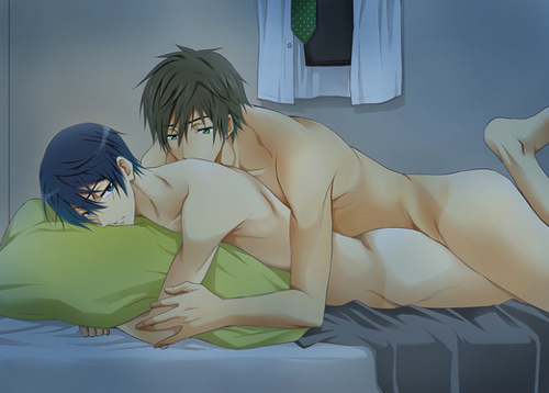 black_hair black_hair_bottom brown_hair brown_hair_on_black_hair brown_hair_top domination free! gay light_hair_on_dark_hair nanase_haruka_(free!) tachibana_makoto yaoi