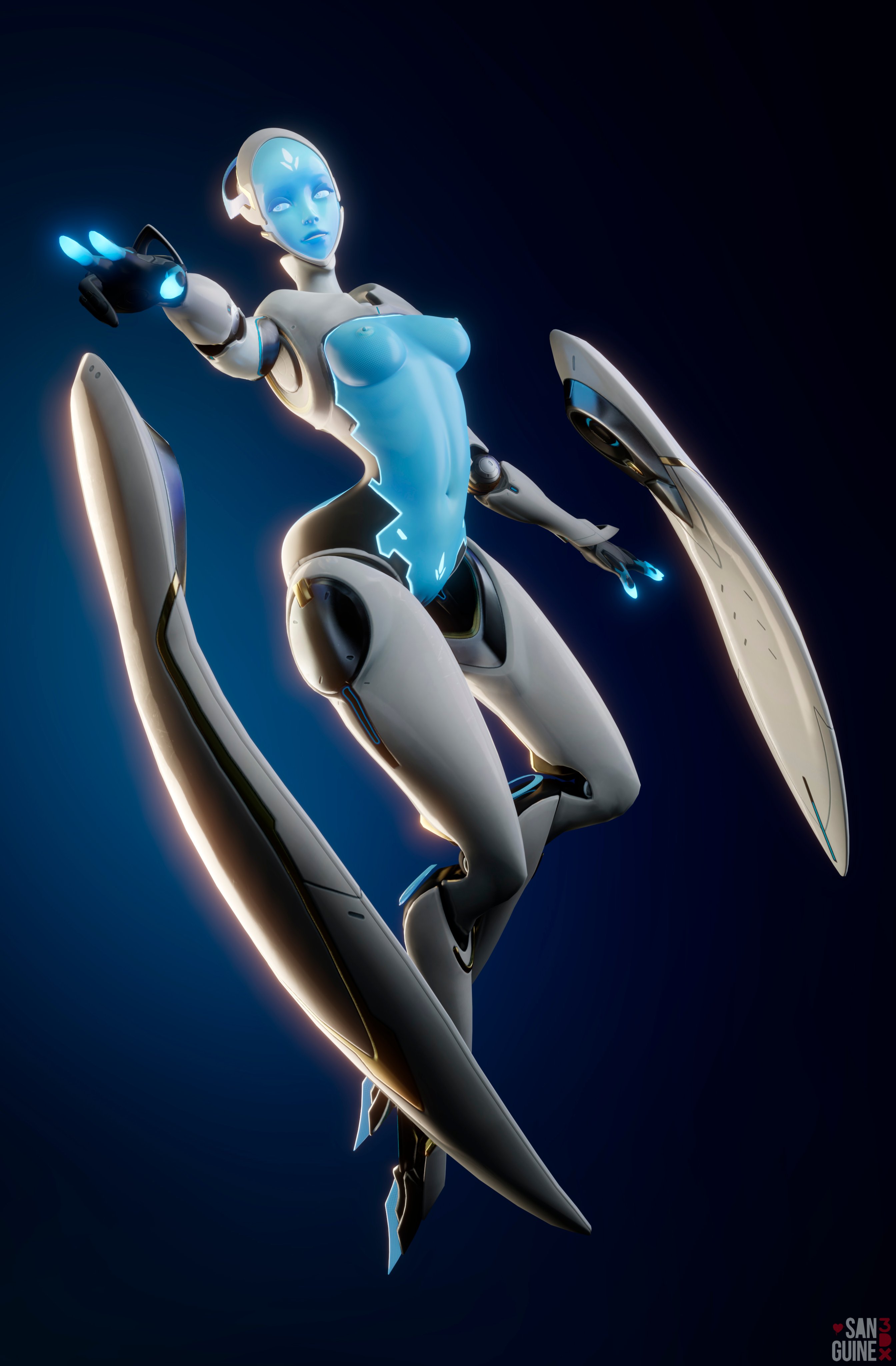 1girls, 3d, absurdres, areolae, blender, breasts, echo (overwatch), female, female only, highres, nipples, overwatch, overwatch 2, pussy, sanguine3dx