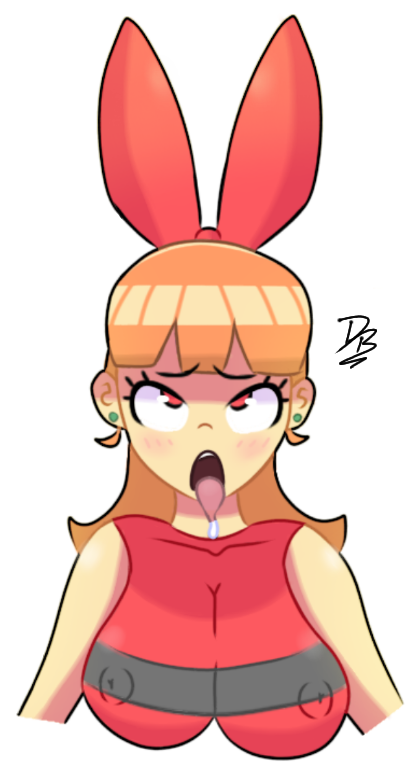 1girls, ahe gao, blossom (powerpuff girls), breasts, doctorbuguer, female, ginger, orange hair, orgasm face, pleasure face, powerpuff girls, red eyes