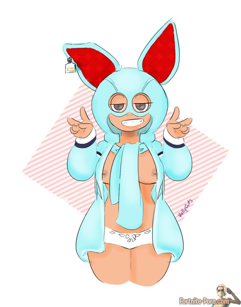 breasts bunny_ears flapjackie_(fortnite) fortnite looking_at_viewer panties partially_clothed rabbit_ears tagme valcuts