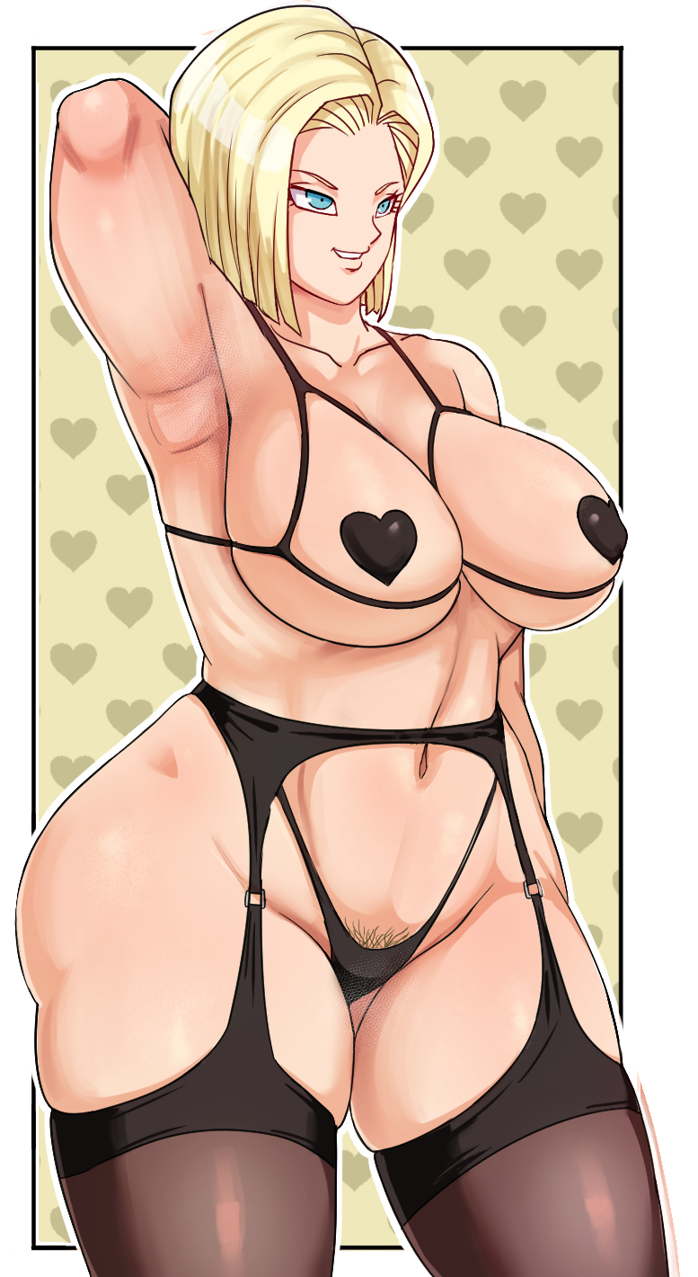 1girls, alternate version available, android 18, ass, blonde hair, blue eyes, breasts, cameltoe, cleavage, curvy, dragon ball, erect nipples, female, huge areolae, huge ass, huge breasts, nipples, pinkpawg, pubic hair, pubic hair peek, puffy nipples, pussy, short hair, thick lips, voluptuous, wide hips