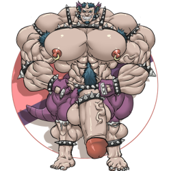 game_freak male_only muk100 muscular_male nidoking nintendo pokemon pokemon_(species) solo tagme