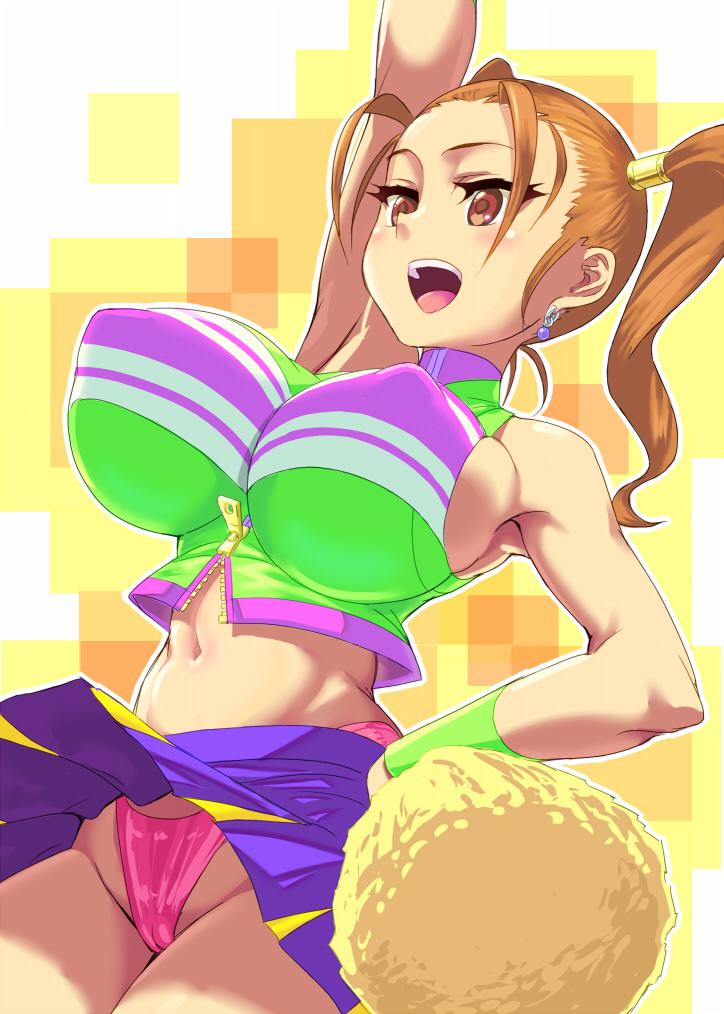 big_breasts cheerleader clothed_female clothing dragon_quest dragon_quest_viii erect_nipples erect_nipples_under_clothes female female_focus female_only jessica_albert large_breasts nagashirono nipples nipples_visible_through_clothing panties skirt solo solo_female solo_focus