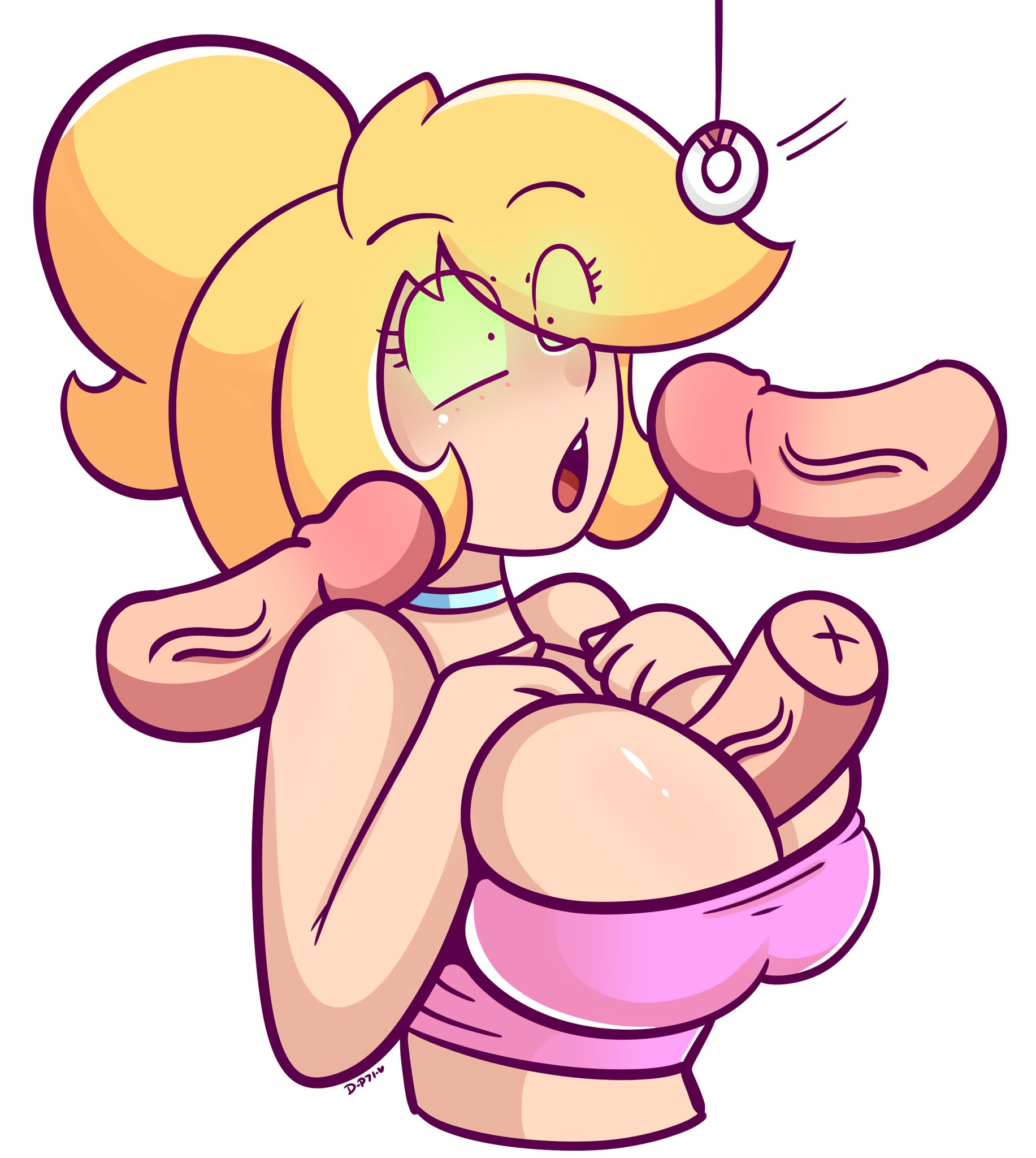 1girls, big breasts, bimbo, breasts, daisy (daisy-pink71), daisy-pink71, disembodied penis, faceless male, female, female focus, gangbang, hypnosis, male, mind control, open mouth, outercourse, paizuri, penis, simple background, straight, white background