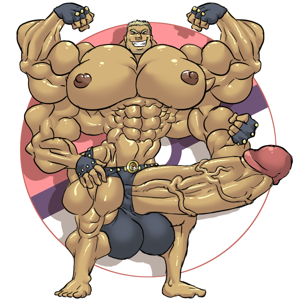 bara barely_clothed big_muscles bodybuilder huge_pecs huge_penis huge_thighs humanized machamp male_only muk100 muscular_male pokemon pokemon_(species) tagme