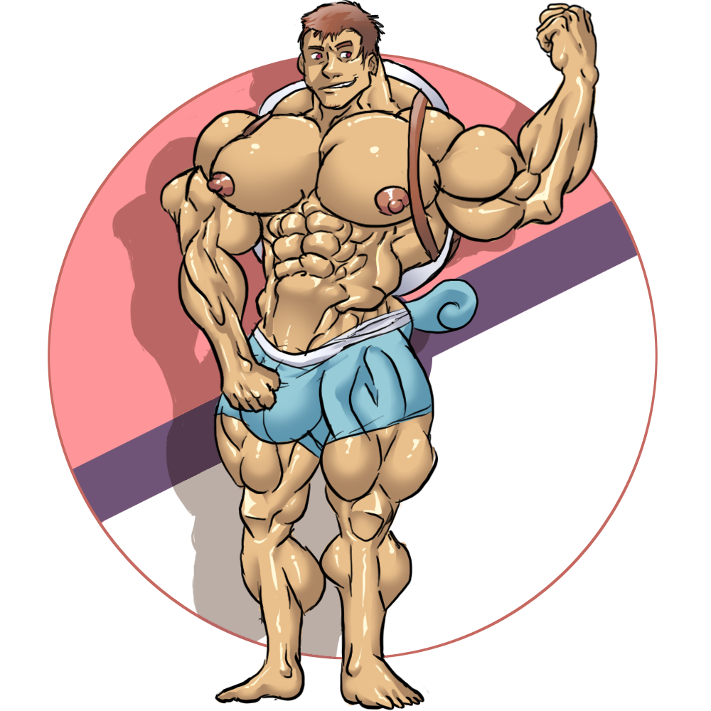 bara male_only muk100 muscular_male nintendo pokemon squirtle tagme