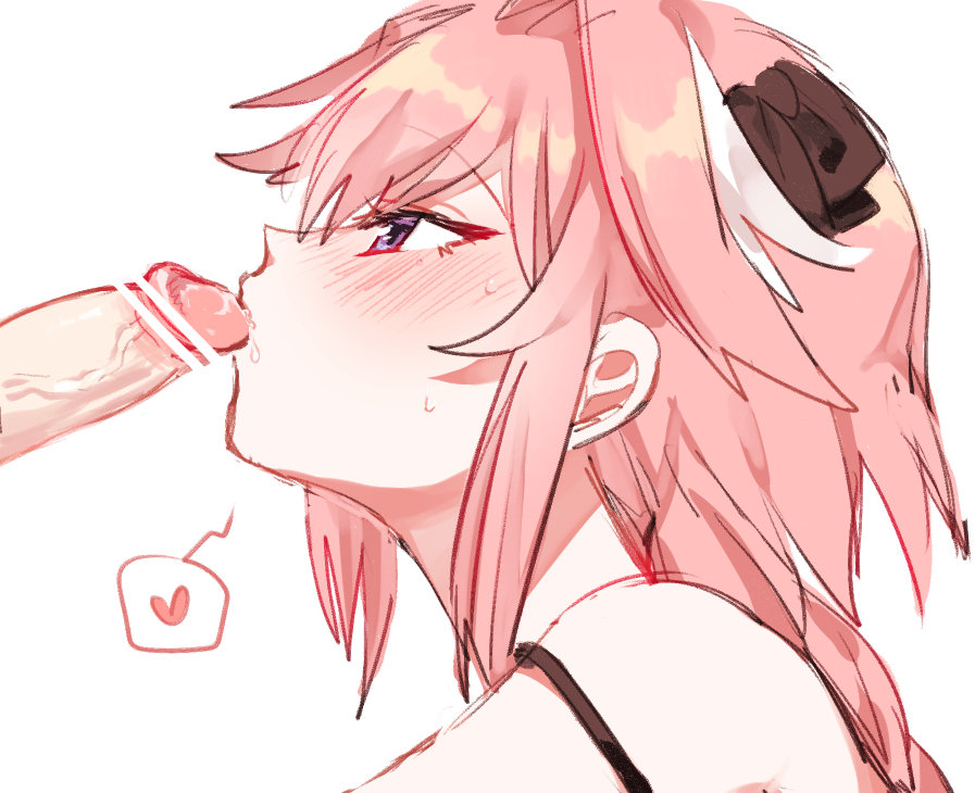 2boys astolfo_(fate) blush braid braided_hair censor_bar censored cum cum_in_mouth cum_inside erection eyebrows eyebrows_visible_through_hair eyelashes fate/grand_order fate_(series) fellatio femboy gay genital_fluids girly kissing kissing_penis kissing_tip koyashaka long_hair looking_at_partner looking_at_penis male male/male male_focus male_only oral pale-skinned_male pale_skin penis penis_kiss penis_kissing pink_hair purple_eyes simple_background spoken_heart sweat trap white_background yaoi