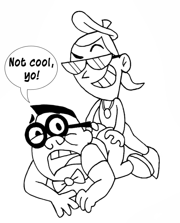 2boys cartoon_network dialogue english_text from_behind from_behind_position frowning glasses irwin_(grim_adventures) male_only mouth_open piff retal4 straight_hair sunglasses tagme the_grim_adventures_of_billy_and_mandy yaoi