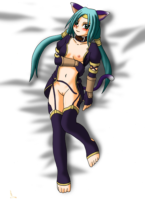 blushing catgirl clothing flat_chest meracle_chamlotte small_breasts star_ocean star_ocean_4 stockings tagme