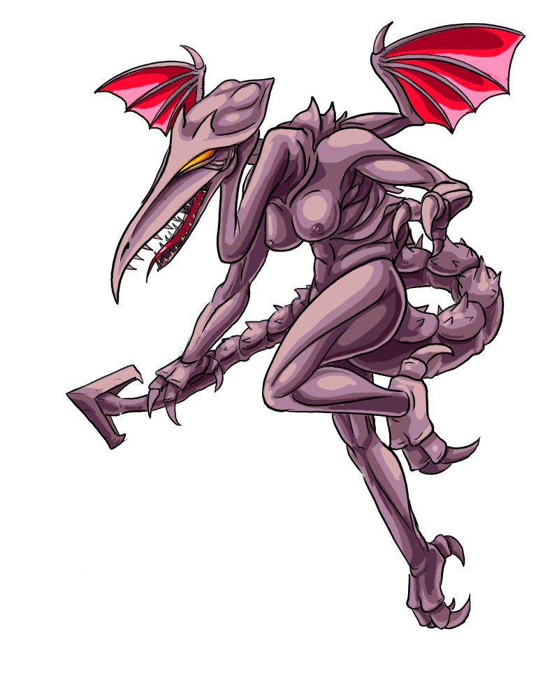 anthro breasts female female_only female_ridley flying genderswap_(mtf) metroid nintendo nude oniontrain ridley rule_63 solo space_dragon_(metroid) tagme