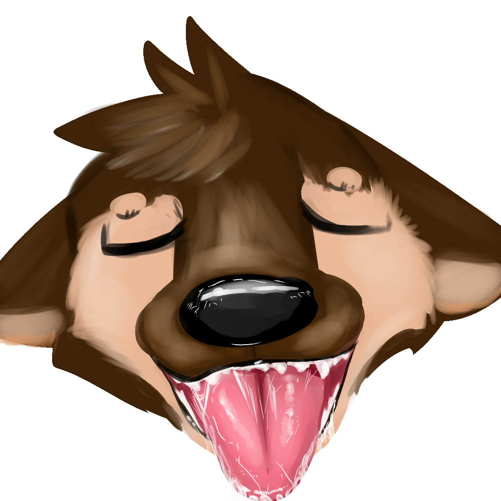 1:1 alpha_channel ambiguous_gender anthro bodily_fluids canid canine canis closed_eyes commission_art daddy_chunky_cat dog domestic_dog drooling jack_badger mammal mouth_shot open_mouth saliva solo tongue tongue_out